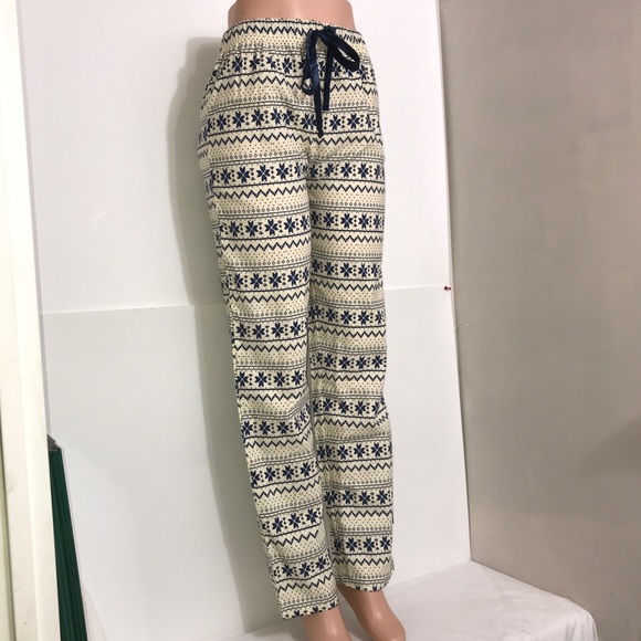 Jockey Snowflake Print Navy Silk Bow Pyjama Pant - Picture 6 of 9